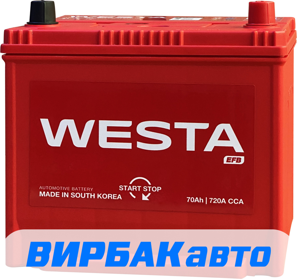 Аккумулятор WESTA Korea (EFB Q85) 70 Ач 720 А обратная полярность