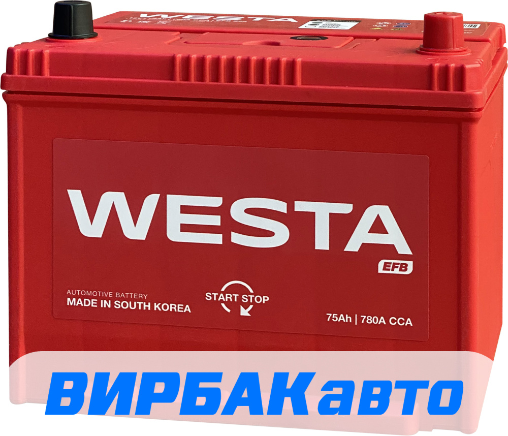 Аккумулятор WESTA Korea (EFB S95) 75 Ач 780 А обратная полярность